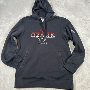Adidas Ozark Tigers Hoodie Mens Medium Black Pullover Sweatshirt Graphic Logo